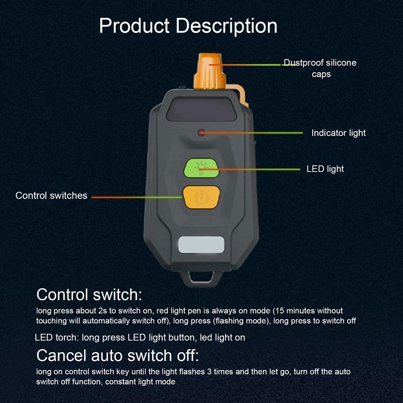 Visual Fault Locator Mini Rechargeable Red Light Pen Tester Optic