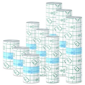 Emalla 9 Rolls Second Skin Tattoo Cover, Waterproof Tattoo Aftercare Bandage Breathable Tattoo Cover Up Patch Tape Tattoo Flim 2", 4", 6" x 2.2 Yard Tattoo Supplies for Healing Wrap Swimming Shower