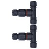 2Pcs 3 Way Junction Box Waterproof T Shape Cord Connector