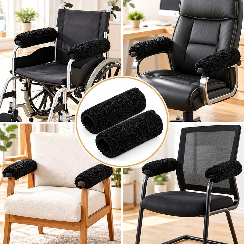 Wheelchair Armrest Covers for Daily Comfort – Soft Plush Chair