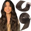 Tape In Hair Extensions Balayage Dark Brown Mixed Chestnut Brown