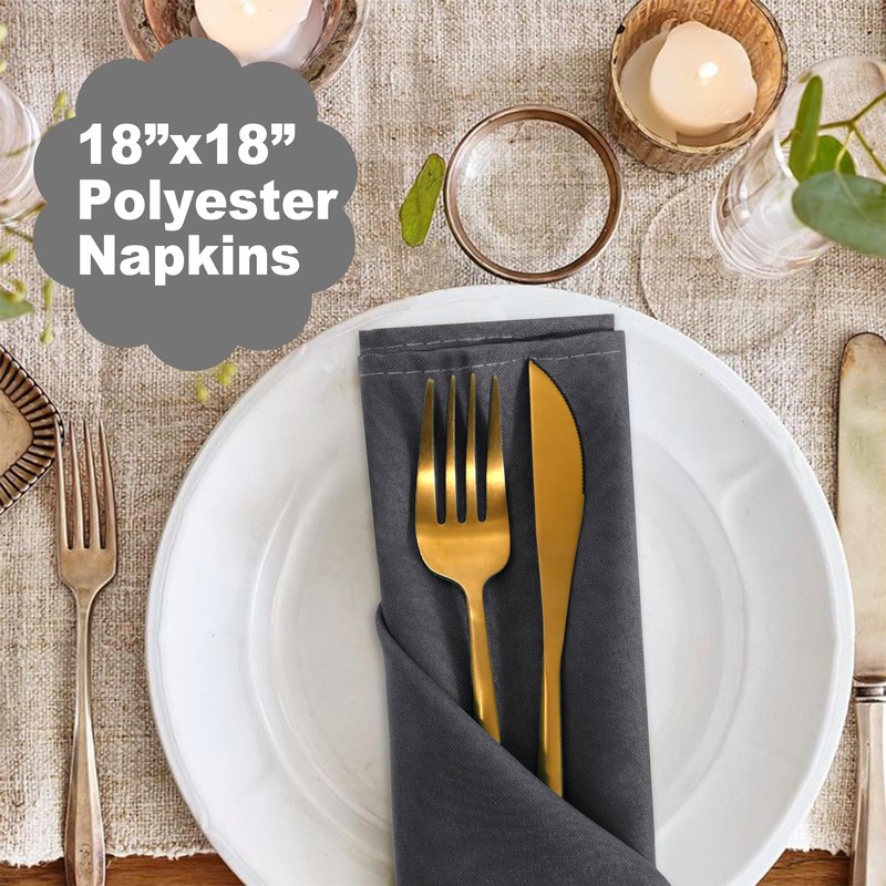 XWZO Cloth Napkins 12 Pack 18x18 inches, Washable and Reusable