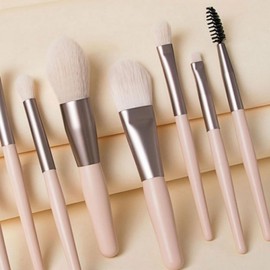 Makeup Brush Leather Case Cosmetic Brushes Set of 8 Set 10ea