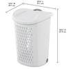 Wheeled Laundry Hamper with Handle, 2 Bushel Plastic Rolling Clothes