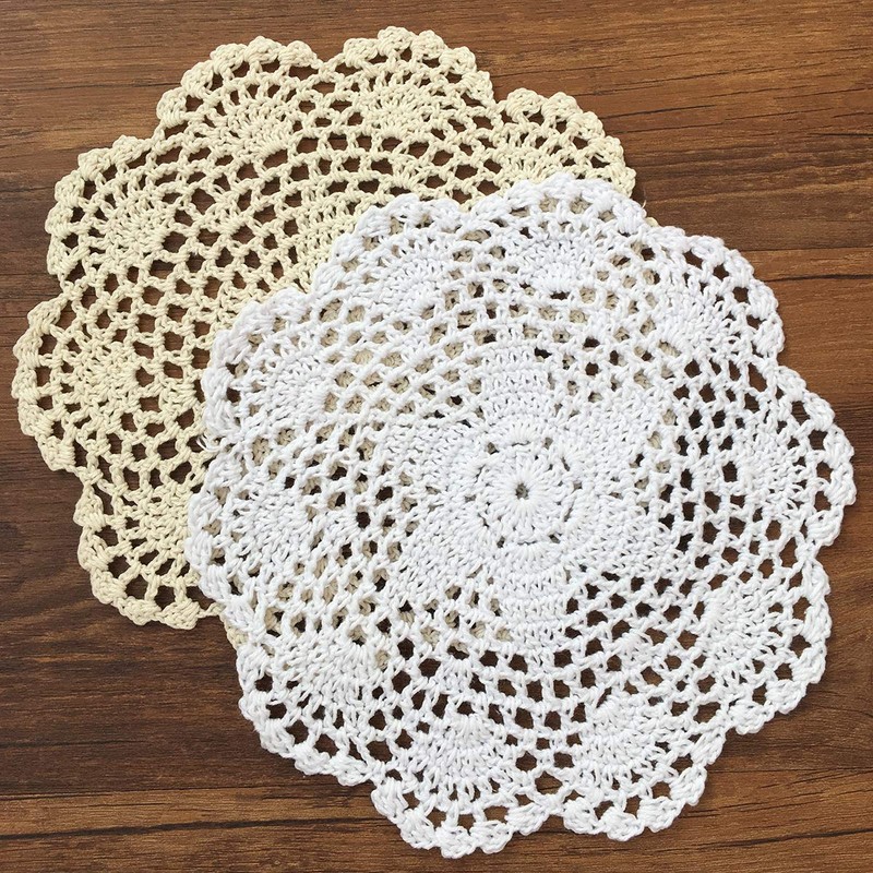 Gracebuy Pack of 4PCS Beige 7 Inch 100% Cotton HANDMADE