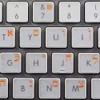 Hebrew Keyboard Stickers with Orange Lettering ON Transparent Background Work