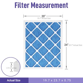 Maycold 20x24x1 MERV 11 Furnace Air Filters (6-Pack), High-Efficiency Pleated AC HVAC Filter for Home Use – Captures Fine Dust & Pet Hair, Actual Size 19.70 x 23.70 x 0.75, Individually Wrapped