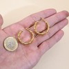 14K Gold Plated Hoop Earrings, Sterling Silver Needle, Lightweight with