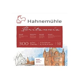 Hahnemühle 10628983 Britannia Watercolour Block Watercolour Pad - 300gsm 12 Sheets,17 x 24 cm