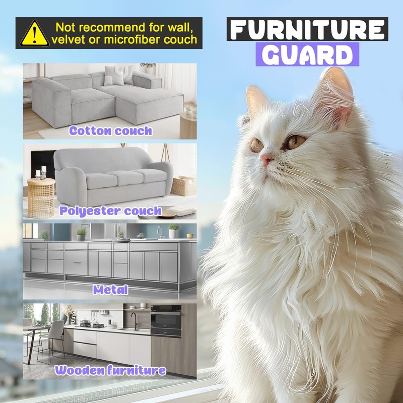 JINVOGREEN Large Cat Scratch Furniture Protector, 18 Pcs Clear Anti
