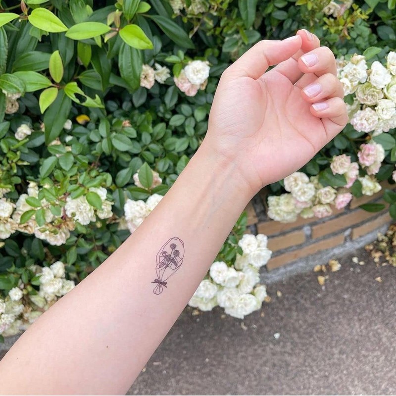 tuzuru Cute Flower Butterfly Tattoo Sticker