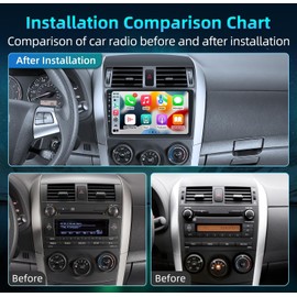 Car Radio Stereo for Toyota Corolla 2009-2013 : 8Core 4+32G 9 Inch Touch Screen Head Unit Replacement with Wireless Carplay Android Auto Bluetooth GPS WiFi FM SWC Mirror Link Backup Camera