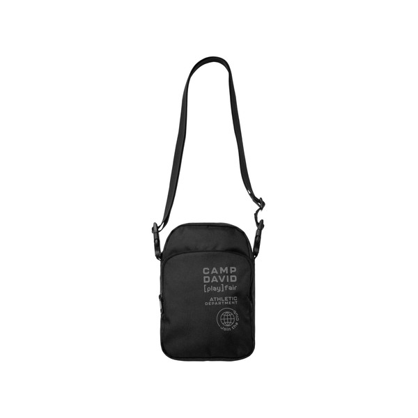 Camp David Men's Lightweight Crossbody Bag with Foil Print Black