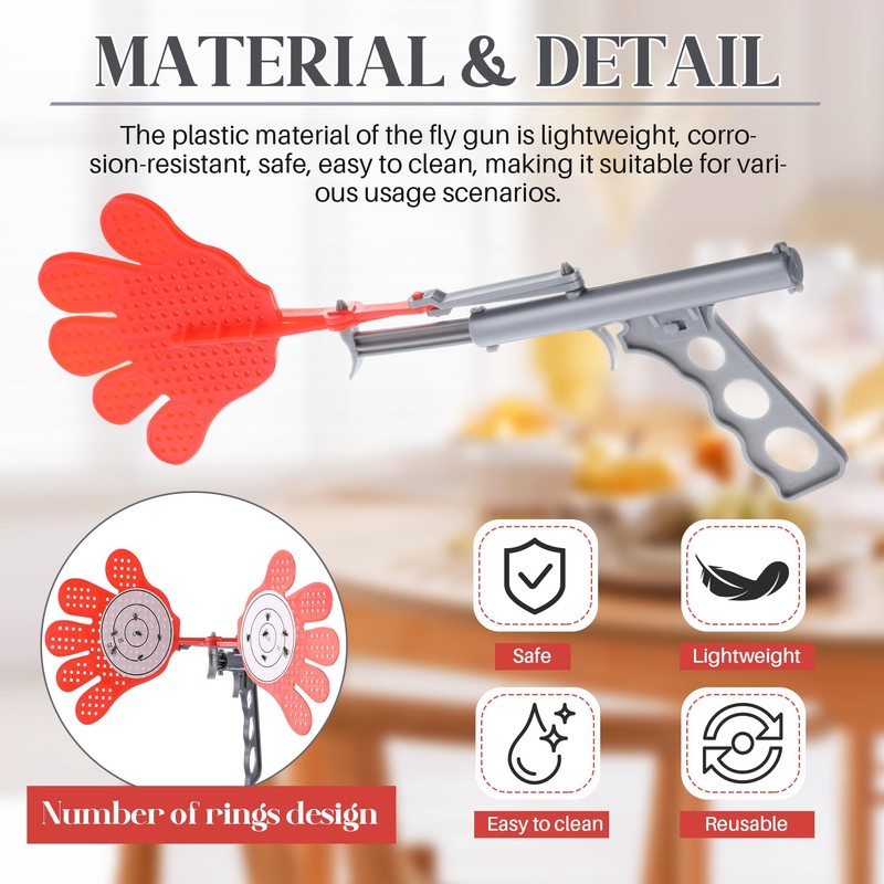Qualiery 2 Pcs Fun Fly Swatter Gun, Plastic Bug Gun