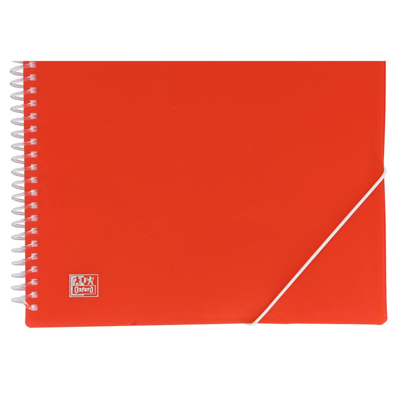 Oxford, A4 Plastic Case Binder, 30 Transparent Covers, Red