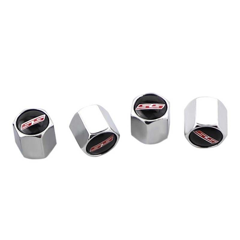 XDG 4Pcs Valve Stem Air Caps Red SS Logo Car
