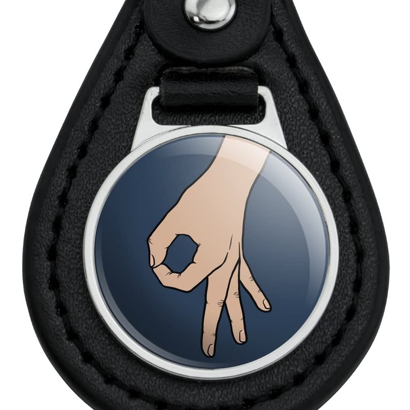 GRAPHICS & MORE Black Leather The Circle Game Keychain