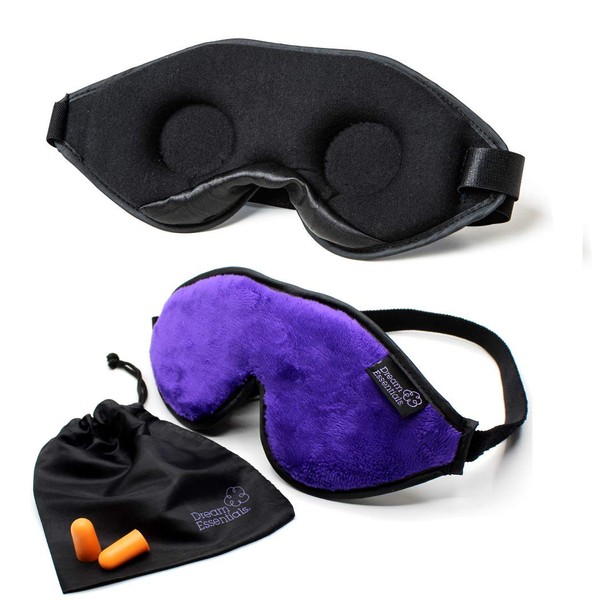 Dream Essentials Escape Sleep Mask with Earplugs and Carry Pouch, Purple
