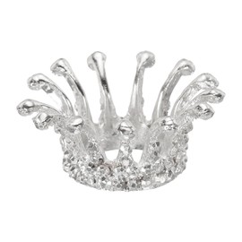MECCANIXITY Crystal Ball Display Holder Crown Shaped Egg Stand Alloy Glass Ball Stand Display 1.5 Inch Silver Tone for Crystal Ball Display Decoration