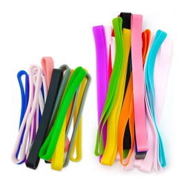 40pcs Silicone Rubber Bands Assorted Colors Rubber Bands Elastic Rubber Wrapping Bands for Books, Wallet Card, Cooking Boxes Wraps, Office Supplies, Exercise, Notebooks(2 Sizes,Random Color)