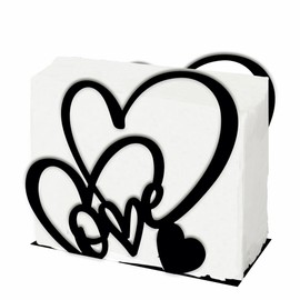 SUPERDANT Heart and Love Napkin Holder for Tables Cocktail Napkin Stand Modern Tissue Dispenser for Kitchen Vintage Tabletop Tissue Stand Rustic Paper Holder Dining Room Home Decor