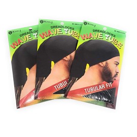 King.J Dreadlocks Wave Tube Tubular Fit - Black(3 Pack)