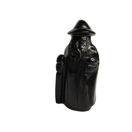 The Colour Bucket Store - Black Obsidian Grand Wizard Merlin Carving, Wizard Magician Carving Natural Gems and Stone, Black Obsidian Stone (0.35)