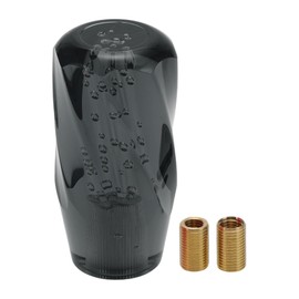 TUCKBOLD Car Gear Knob 10 cm Durable Front Gear Lever Knob Universal for Automatic and Shift Vehicles Acrylic Black with 2 Adapters 1 Set