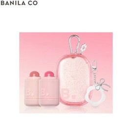 BANILA CO Romantic Blush Lip & Cheek with Flower Keyring & Mini Pouch Set 3items, Color:29 Berry Me