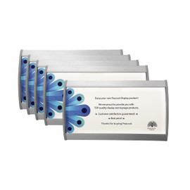 Peacock display Curved Office Business Door Sign Holder | Aluminum Wall Mount Name Plate Holder, cubicle sign holder, sturdy and beautiful 6.00" W X 4.00" H (N94x6" 5 Signs)