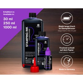 Octopus Fluids Stamp Ink, Refill Ink for Soaking Ink Pads and Automatic Stamps, 30 ml Stamp Ink, Violet without Oil