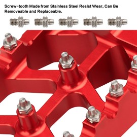 LKV Dirt Bike Foot Pegs CNC Motorcycle Footpegs Rest Pedal Compatible with Honda CR125 CR250 CRF150R CRF250L CRF250R CRF250X CRF300L CRF450R CRF450RX CRF450X CRF450L CRF1000L, Red