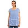 Ladies Gingham Design With Piping Tabard Apron Overalls Front Pocket