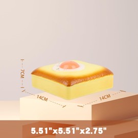 Anboor 5.5'' Squishies Food Toy, Realistic Egg Toast Squishies Slow Rising, Stress Relief Scented Food Squishies for Kids, Soft Foam Squishies for Party Favor Decoration