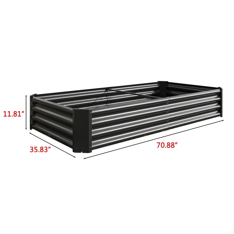 FOUBAM Galvanized Raised Garden Bed for Vegetables,Planter Raised Garden Boxes