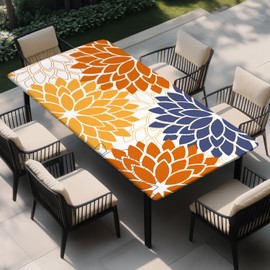 Yesad - Mantel rectangular lavable con elástico, ajustable impermeable para mesas rectangulares de 6 pies, picnic, camping, 24 x 48 pulgadas, geometría