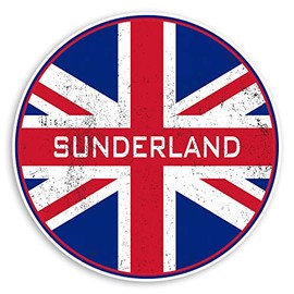 2 x 10cm Sunderland England Vinyl Stickers British Flag Luggage Sticker #30374 (10cm Wide)