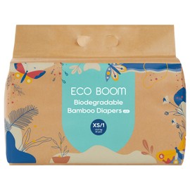 ECO BOOM Size 1 Diapers, Bamboo Viscose Diapers, Sustainable, Paper Packaging