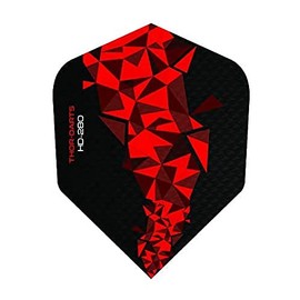 THOR-DARTS 150 Micron Ultra Strong Darts Flights HD-280 F2 Extra Long Lasting (15, F2 Red/Black HD-280) Pack of 15 = 5 Sets