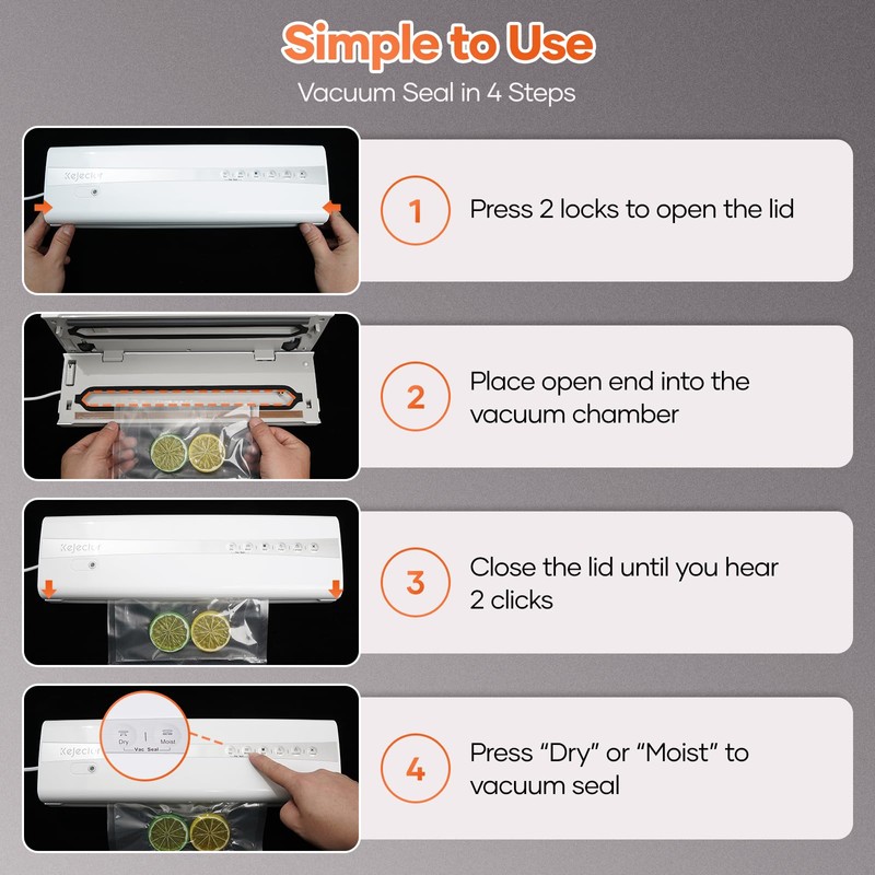 Powerful Vacuum Sealer Machine,Precision Vacuum Sealer Machine With Bag Cutter,Compact