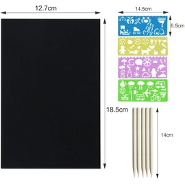 Scratch Art, Solid Color, Scratch Art Sketch, Rainbow Picture, Set of 62, Free Creative Scratch Board, Paper, Education, Toy Painting Stationery, Free Creation, Scratch Board, Carafra, Paper Art, Children's Educational Toy, Drawing, Safe and Non-Toxic, H