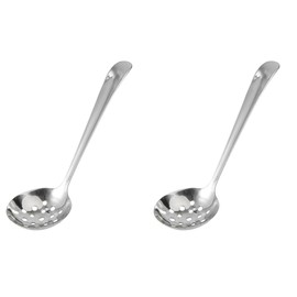Cabilock 2pcs 304 Mesh Strainer Filter Ladle Stainless Steel Scoop Fat Skimmer Spoon Hot Pot Spoon Metal Colander Stainless Steel Colander Long Handle Spoon Kitchen Cutlery Household Asia