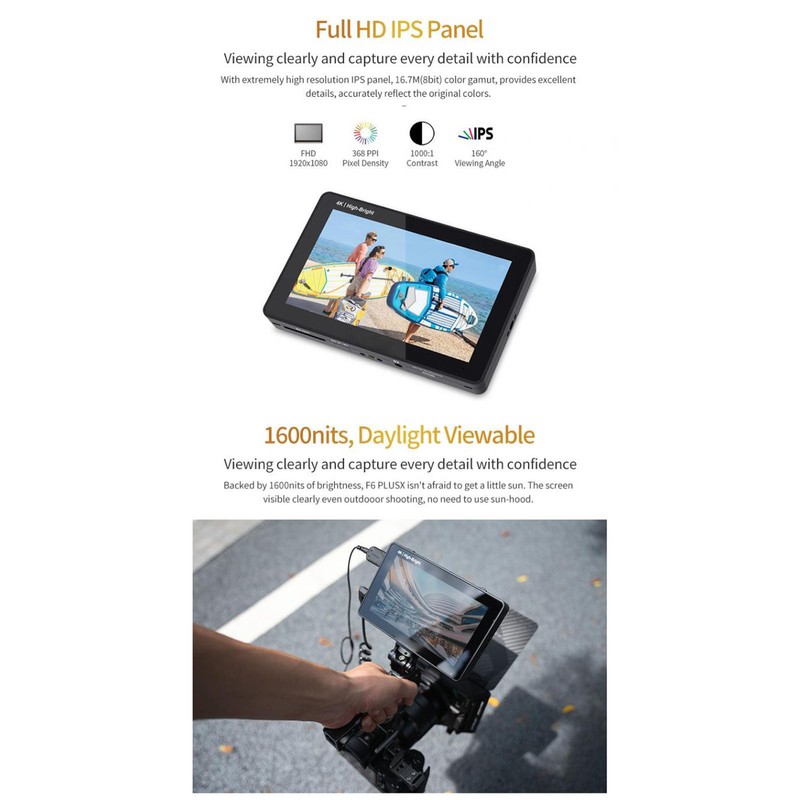 F6 PLUSX 5.5 Inch Camera Field Display 1600nit IPS FHD