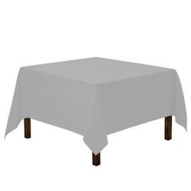 Gee Di Moda Silver Square Tablecloth - 70 x 70 Inch - Polyester - Modern Style - Perfect for Medium Square or Round Tables - Wrinkle Resistant - Ideal for Buffet, Dinner, Wedding & Baby Showers