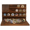 13-Row Challenge Coin Display, Solid Wood Military Coin Holder Display