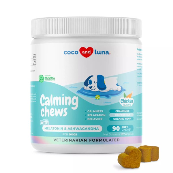 Coco and Luna Calming Chews for Dogs - Melatonin &