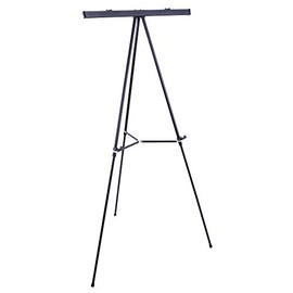 U.S. Art Supply 66" High Boardroom Black Aluminum Flipchart Display Easel and Presentation Stand (Pack of 4) - Large Adjustable Floor and Tabletop Portable Tripod, Holds 25 lbs, Writing Pads, Posters