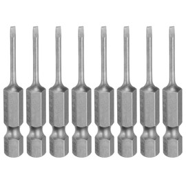 HARFINGTON 8pcs SL2 Slotted Screwdriver Bits 2mm Slotted Tip 1/4" Hex Shank 50mm (2") Long Magnetic Flat Head S2 Steel Screw Driver Drill Bits Industrial Power Screwdriver Bit