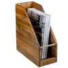 MyGift Premium Hotel Series Solid Acacia Wood Desktop Magazine File
