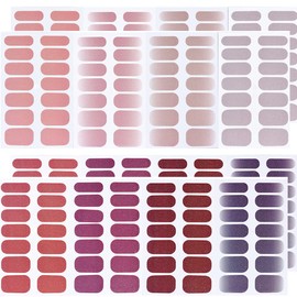 Pink Nail Wraps Glitter Color Full Nail Wraps Self-Adhesive Street Nail Strips Nail Art Polish Stickers Solid Nail Art Decal Strips Sticker Nails for Women (8 Sheets 112 Pieces)